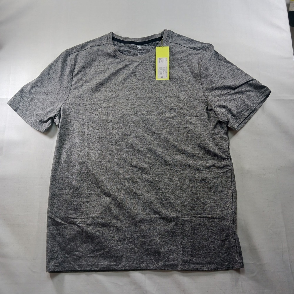 All in Motion Mens Soft Stretch T-Shirt Gray Heather Short Sleeve M UPF 50+ New
